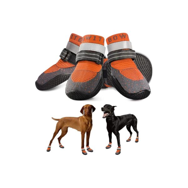 Comfortable and Breathable Dog Boots for Small Medium Large Dogs with Reflective Strips