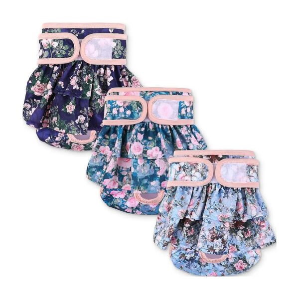 Comfortable and Cute Rose Patterned Dog Diapers for Puppies and Adult Dogs