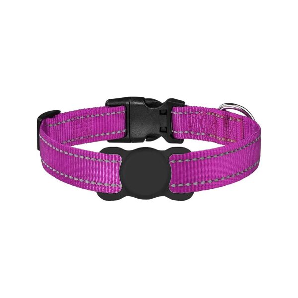 Comfortable and Durable Dog Collar with Airtag Holder and Adjustable Strap