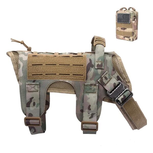 Comfortable and Durable Tactical Dog Harness with No Pull Design and Adjustable Buckle