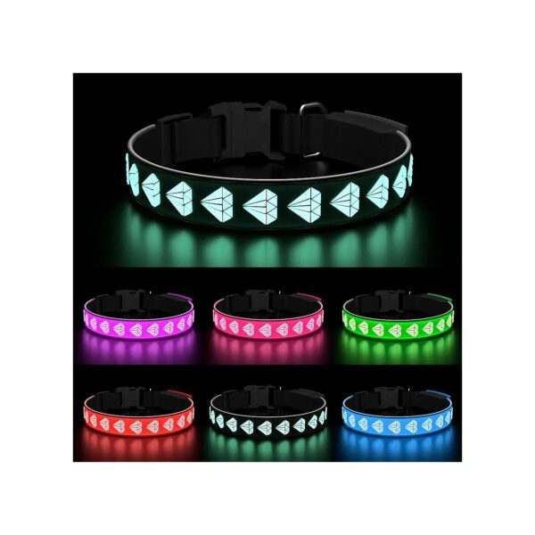 Comfortable and High Visibility Adjustable Dog Collars with LED Light for Large Dogs