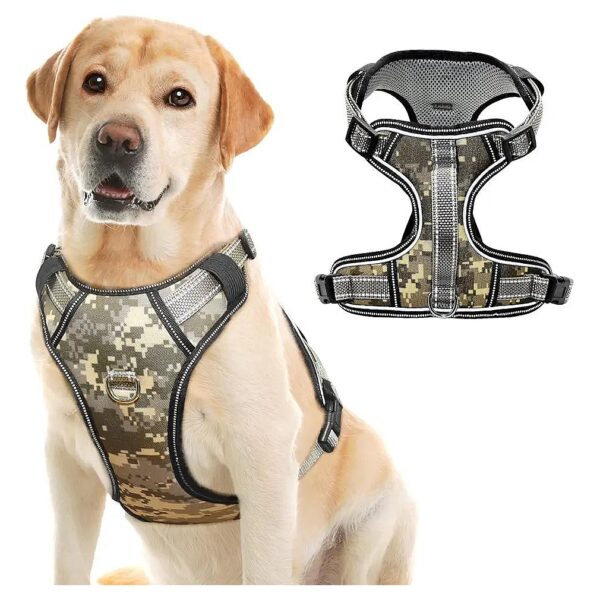 Comfortable and Reflective Dog Harness for Large Dogs with No Pull Design and Handle