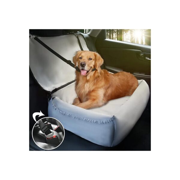 Comfortable and Secure Dog Car Seat with Soft Plush Fabric and High Elastic Sponge