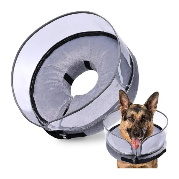 Comfortable and Secure Inflatable Soft Cone Collar for Dogs After Surgery