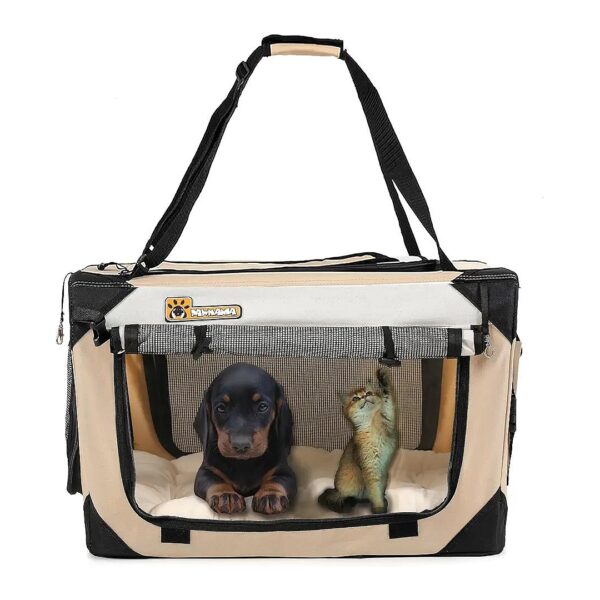 Comfortable and Spacious Pet Carrier for Cats and Small Dogs with Removable Cushioned Bed