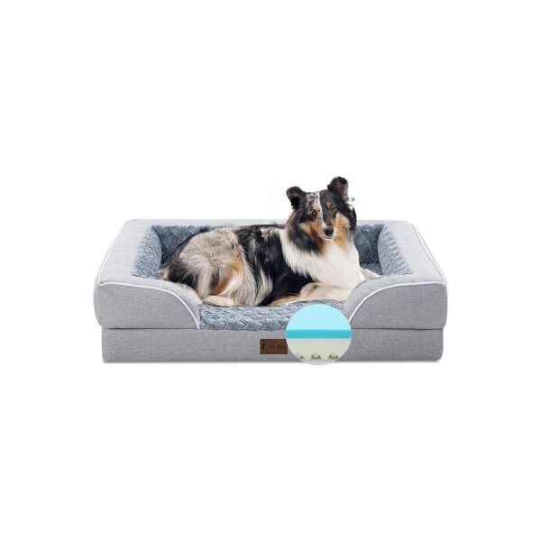 Comfortable and Supportive Dog Bed with Memory Foam and Egg Crate Foam for Large Dogs