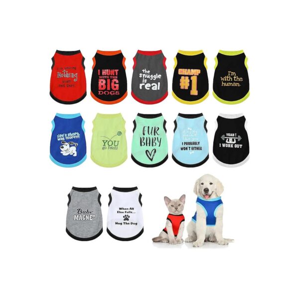 Comfy Funny Letter Printed Dog Shirts with Cute Designs for Large Dogs