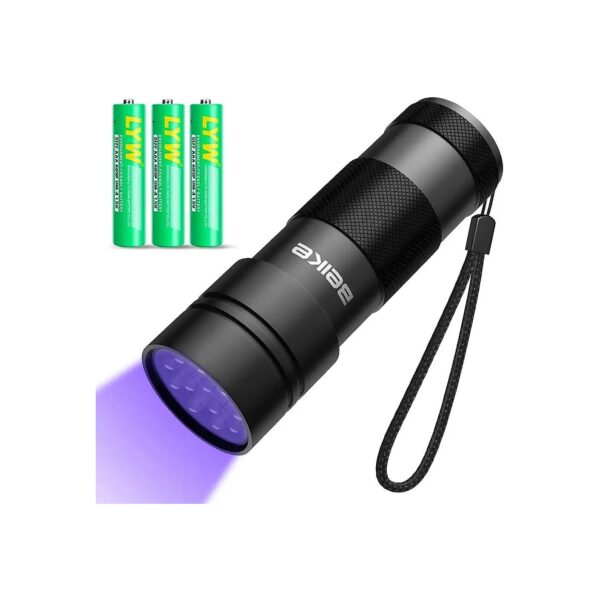 Compact 12 LED UV Flashlight for Dog and Cat Urine Detection Handheld Black Light