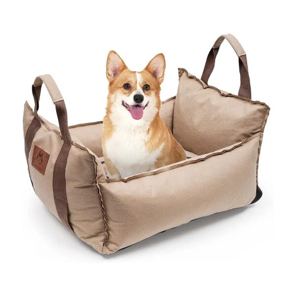 Compact Car Travel Carrier Bed for Small Dogs with Non-Slip Bottom and Detachable Liner