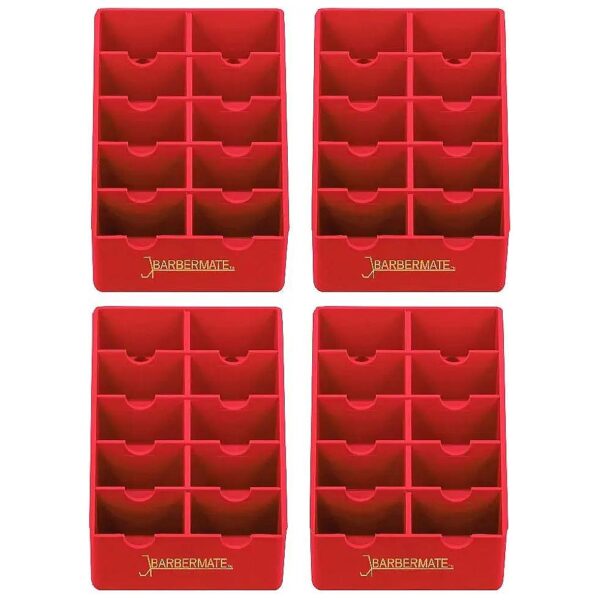 Compact Clipper Blade Storage Tray for 10 Blades in Red