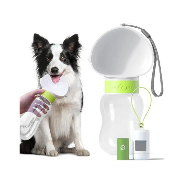 Compact Dog Water Bottle for Hiking and Travel with Carry Lanyard