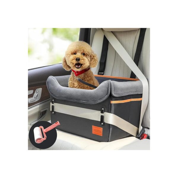 Compact Foldable Dog Car Seat for Small Pets with Retractable Seat Belts