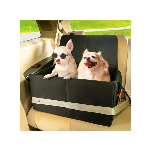 Compact Medium Dog Car Seat for 45 Lbs or Two Small Dogs Under 25 Lbs