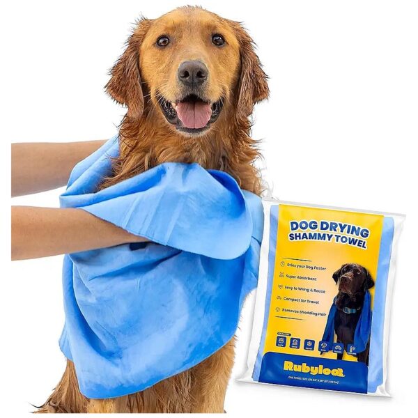 Compact Shammy Dog Drying Towel for Medium Large Dogs