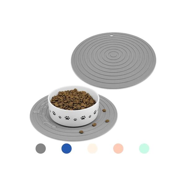 Compact and Functional Silicone Pet Food Mats for Small Pets, 2 Pcs Per Pack