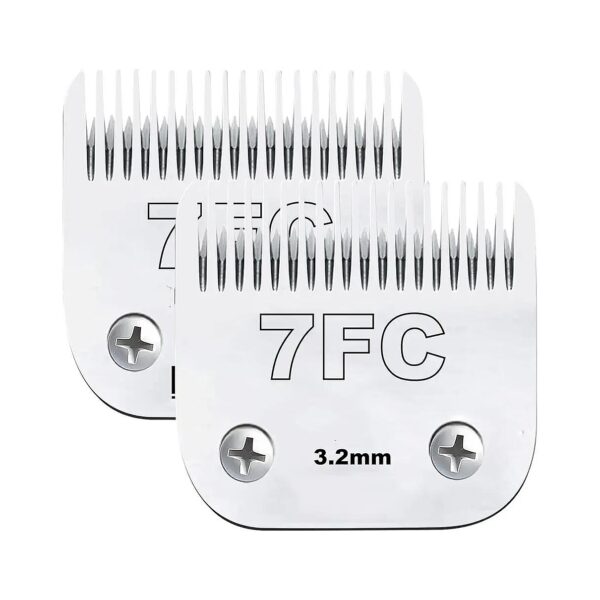 Compatible with Andis and Wahl/Oster Dog Clippers 2Pack 7FC Dog Hair Cutting Blade