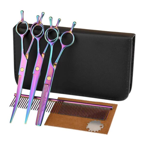 Complete Dog Grooming Kit with 7 Scissors and Accessories for Pets