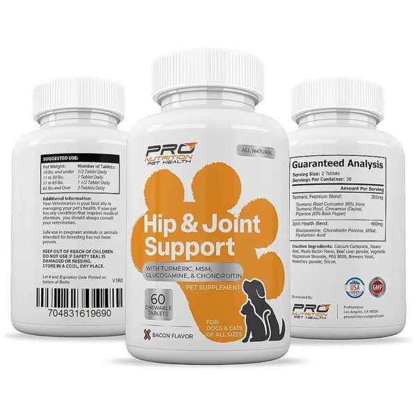 Complete Hip and Joint Relief Supplements for Dogs and Cats with Glucosamine, Chondroitin