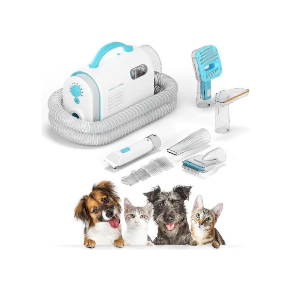 Complete Pet Grooming Vacuum Kit for Dogs and Cats with 7 Attachments