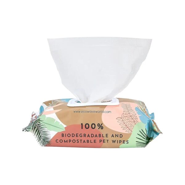 Compostable Pet Wipes for Dogs and Cats, 100 Unscented Grooming Wipes