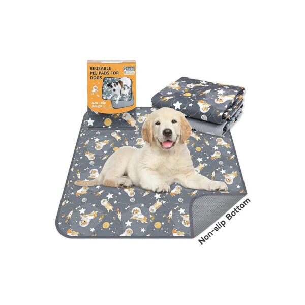 Convenient 2Pack Reusable Washable Puppy Pads for Dogs with Machine Washability