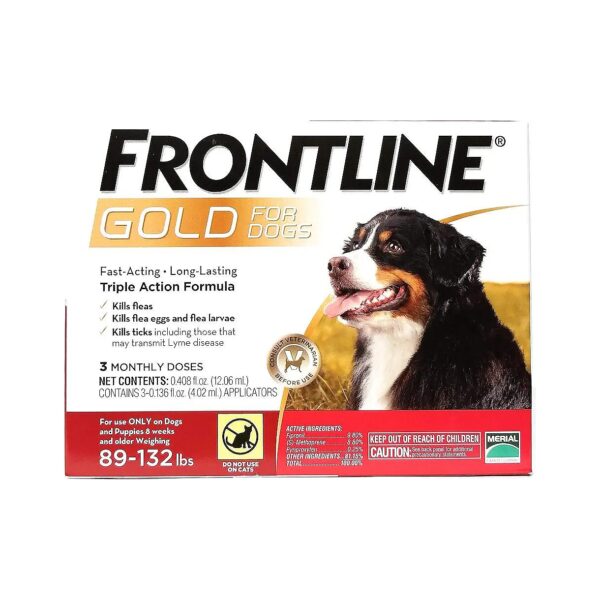 Convenient 3-Dose Treatment for Large Dogs 89+lbs Flea Tick