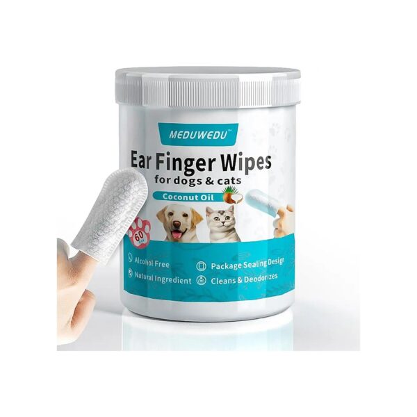 Convenient Ear Wipe Cleaning Kit for Dogs and Cats with Coconut Scent