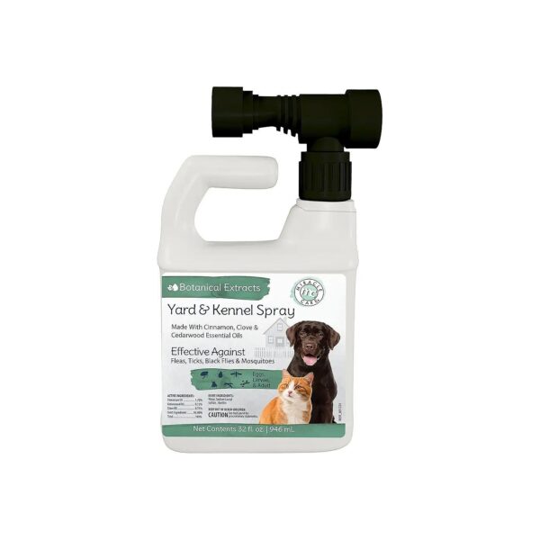 Convenient Hose-End Sprayer Hookup for Natural Yard and Kennel Flea Tick Spray