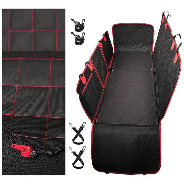 Convertible Dog Car Seat Protector Waterproof Scratch-Proof Nonslip Hammock Black