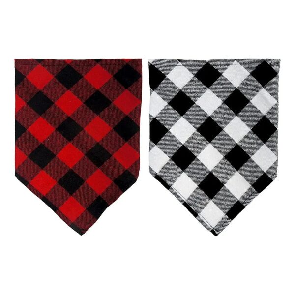 Convertible Triangle Bandana for Small to Large Size Dogs and Cats - Black White and Red