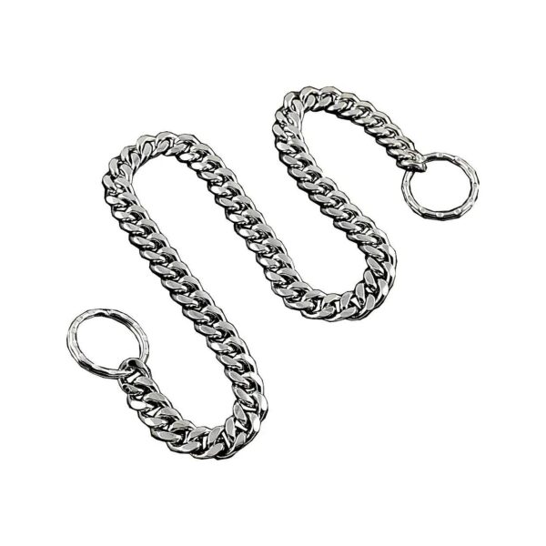 Cool Pet Dog Choke Chain Silver Metal Choker Collar Necklace Width 10mm Length 32