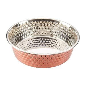 Copper Dog Dish with Honeycomb Design for Convenient Feeding