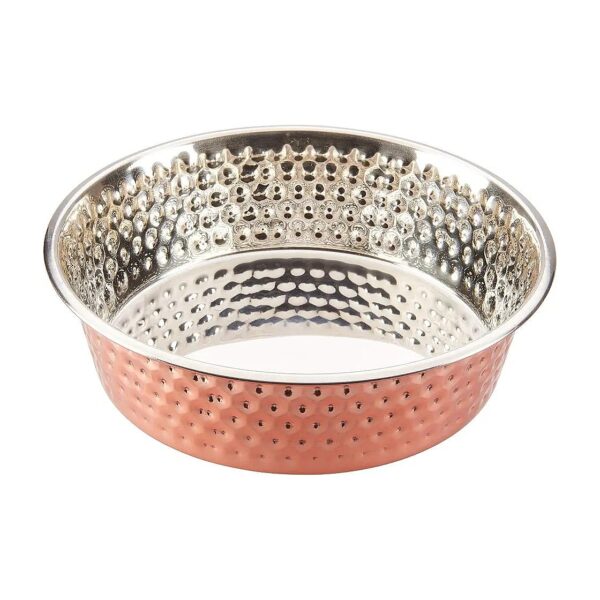 Copper Dog Dish with Honeycomb Design for Convenient Feeding