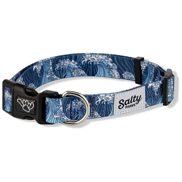 Coral Blue Camo Adjustable Dog Collar for Small Dogs Up to 25 lbs