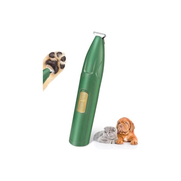 Cordless Green Dog Paw Trimmer for Grooming Small Pet Hair