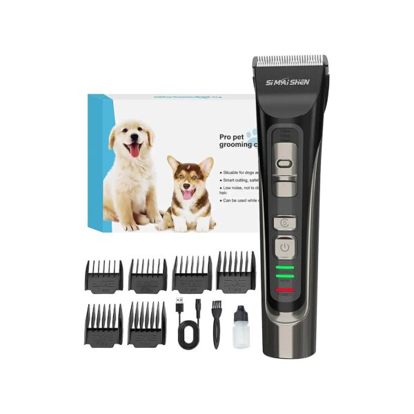 Cordless Low Noise Pet Grooming Clippers with Rechargeable Design for Thick Hair Pets