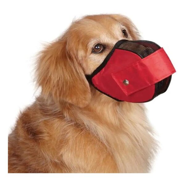 Cordura Nylon Fabric Mesh Muzzle Small Breed Dog Muzzle Red 7-Inch