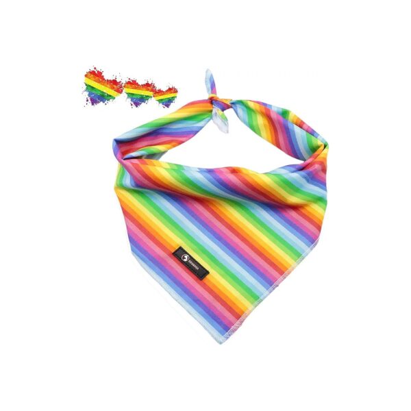 Cotton Rainbow Dog Bandanas for Small and Large Breed Dogs with Adjustable Size