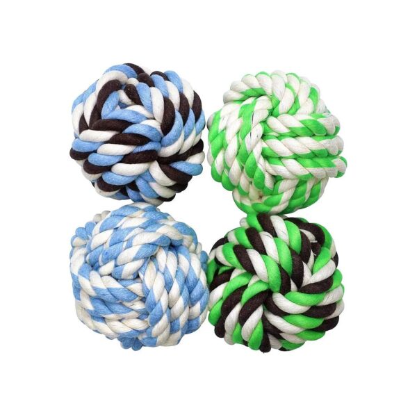 Cotton Rope Dog Ball Toys for Medium Breed Dogs Indoor Outdoor Playset