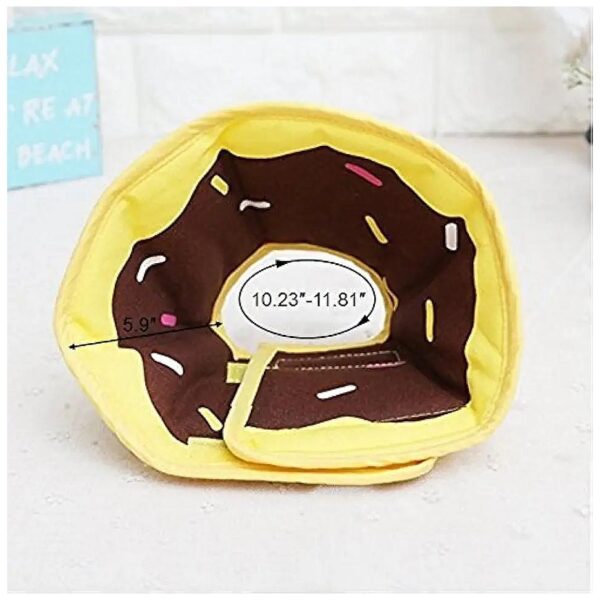 Cotton Wound Healing Protective Cone Collar for Cats and Dogs with Yellow Doughnut Design