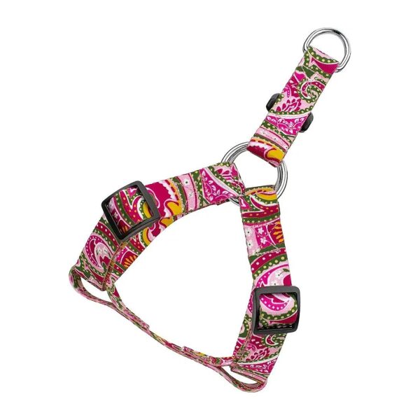 Country-Approved Dog Harness with Pink Paisley Pattern for Medium Pets