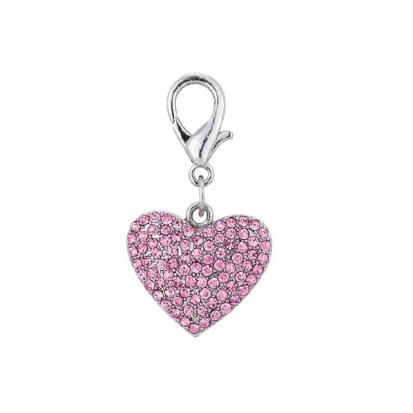 Couture Designer Rhinestone Heart Animal Collar Charm Jewelry for Dogs and Cats