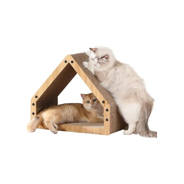 Cozy Cat Scratch House with Extra Long Bevelled Surface and Safe Play Area