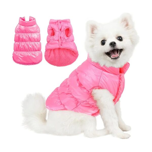 Cozy Fleece Dog Snowsuit with Water Resistant Shell for Small and Medium Dogs