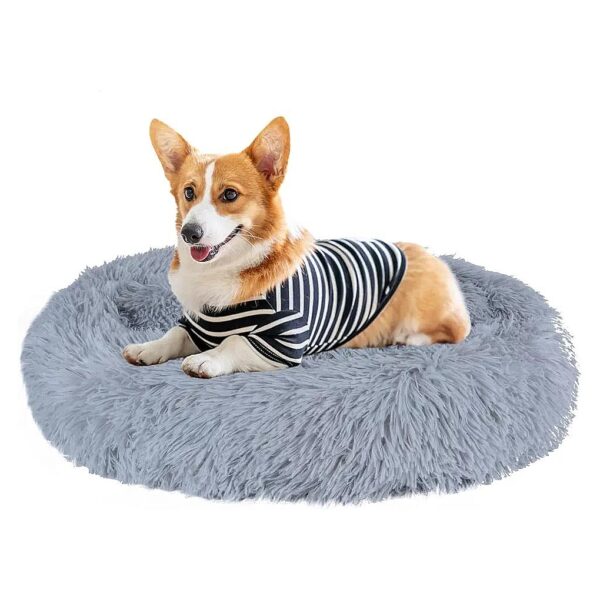 Cozy Floofy Donut Pet Bed for Small Medium Large Breed Dogs with Anti Anxiety