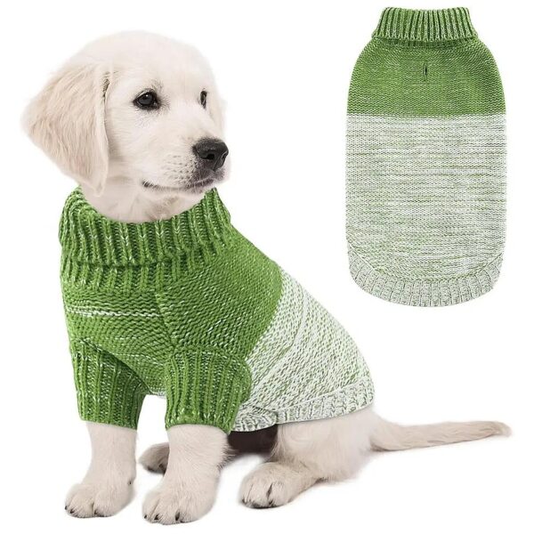 Cozy Knitted Sweater for Small to Medium Dogs with Twin-Sheet Construction and Belt Holes