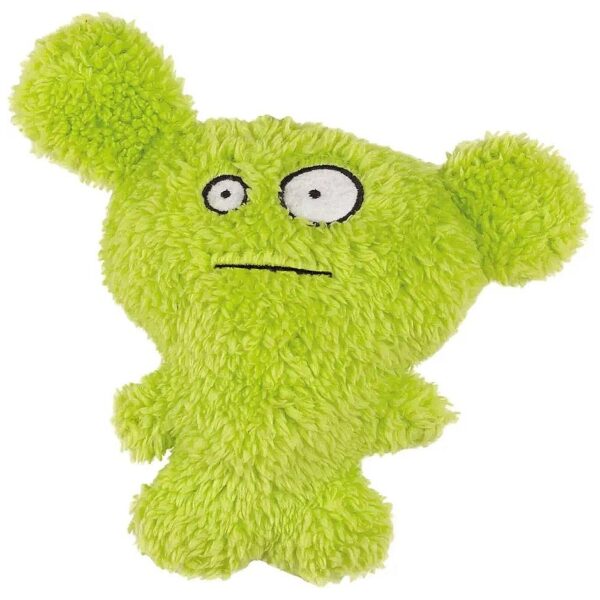 Cozy Plush Dog Toy with Squeaker and 6-Inch Length Green