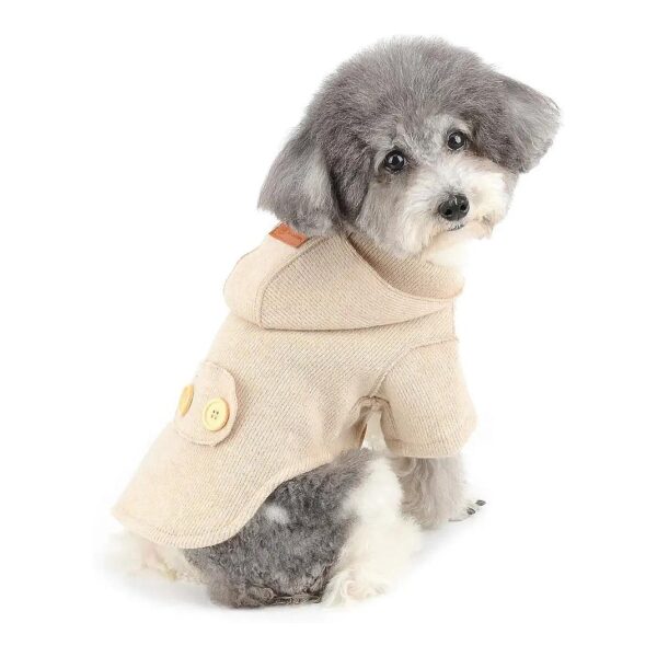 Cozy Puppy Sweater Coat for Small Breed Dogs, Soft Cotton, Size S, Beige