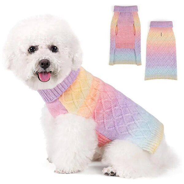 Cozy Warming Knitwear Dog Sweaters with Leash Hole Sleeveless Design for Small Breed Dogs