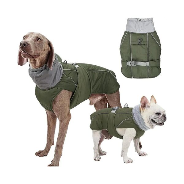 Cozy Waterproof Dog Coat for Medium Dogs with Reflective Accents and Adjustable Straps